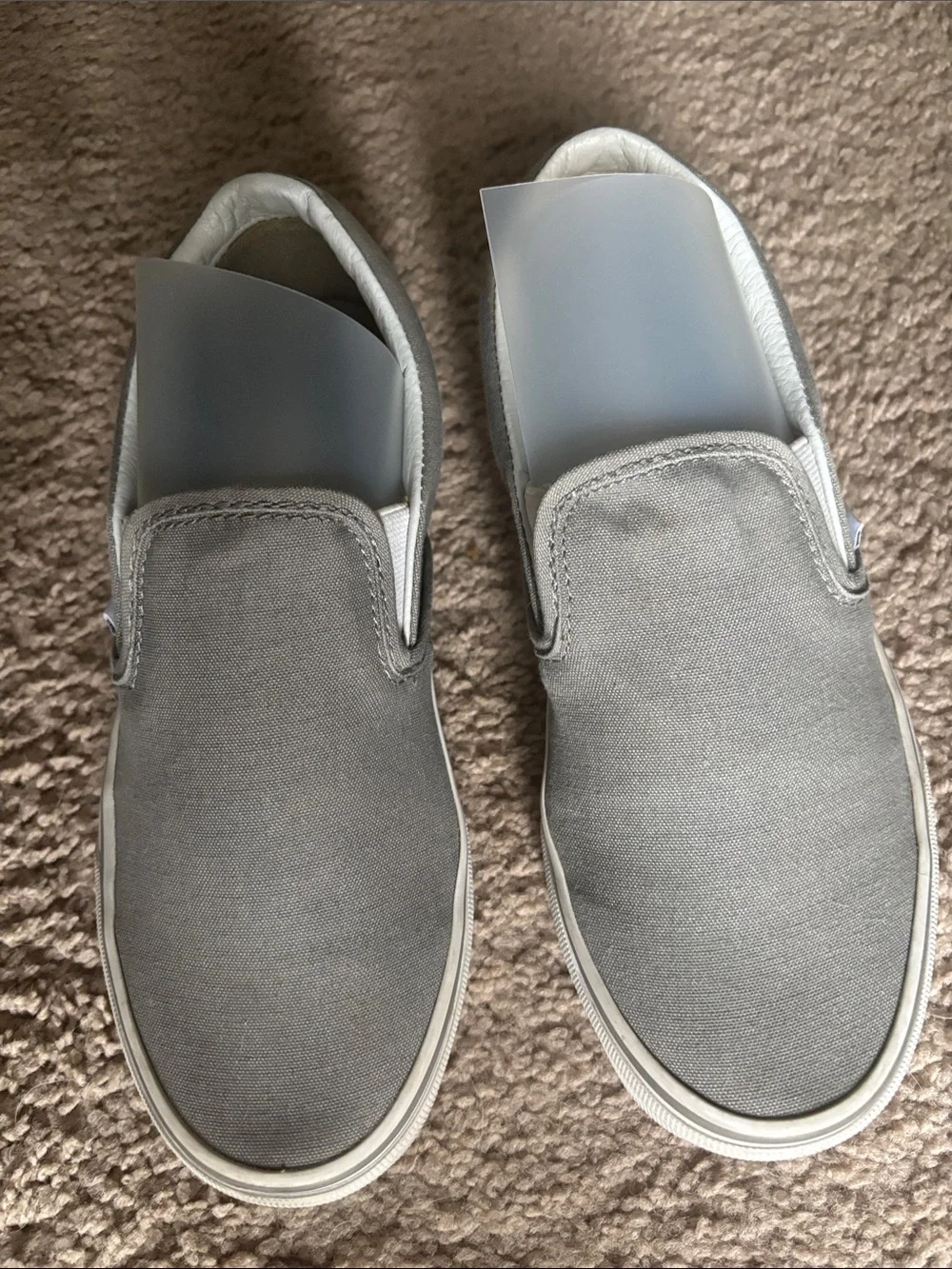 Vans Slip-On Canvas Sneakers in Light Gray